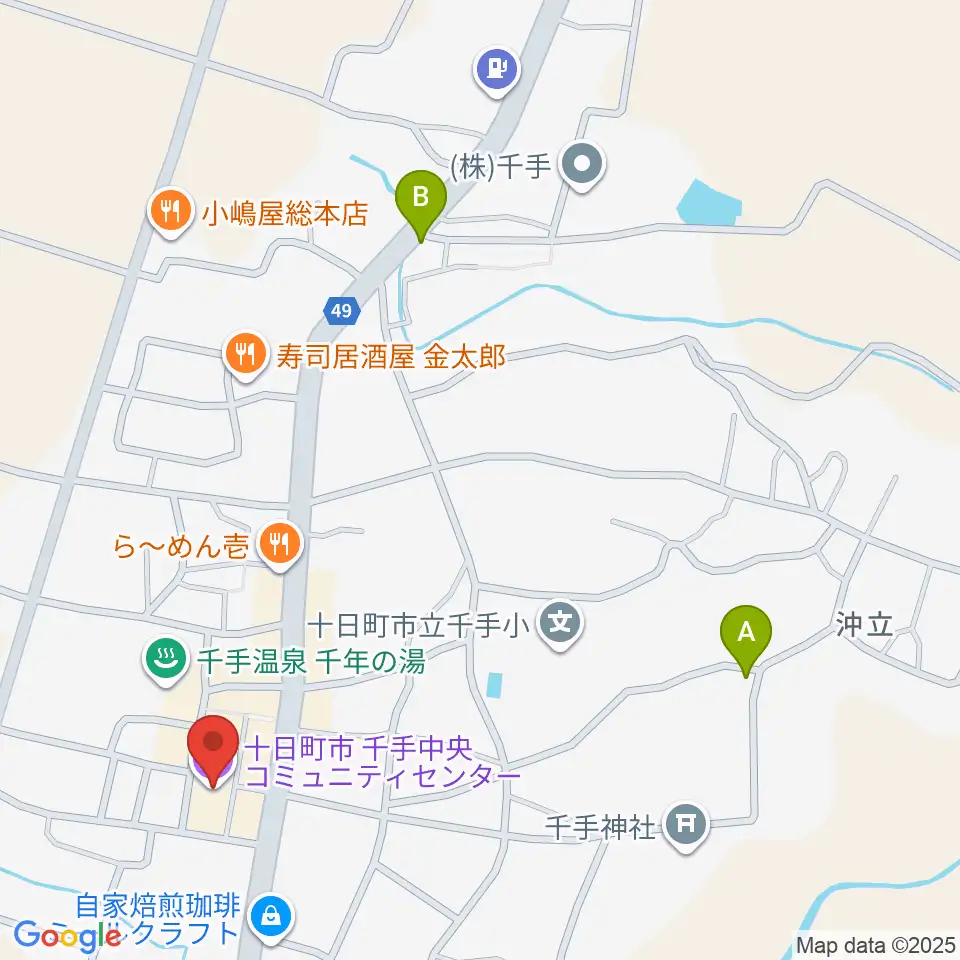 千手中央コミュニティセンター周辺のホテル一覧地図