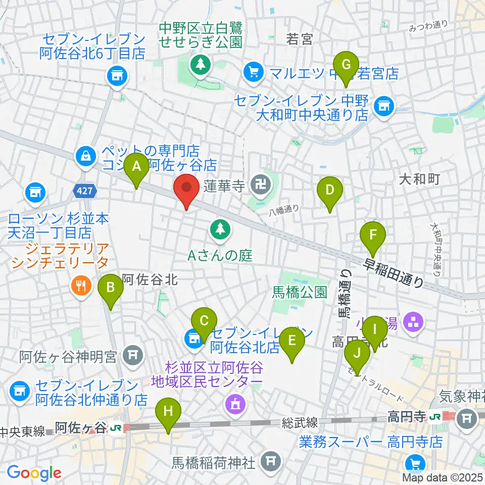 阿佐ヶ谷家劇場周辺のホテル一覧地図