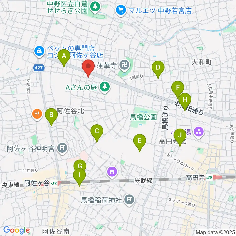 阿佐ヶ谷家劇場周辺のホテル一覧地図