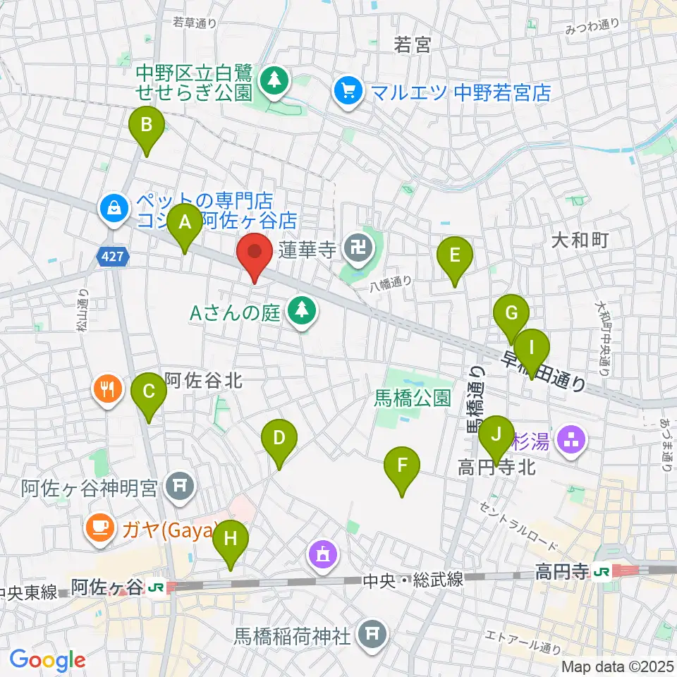 阿佐ヶ谷家劇場周辺のホテル一覧地図