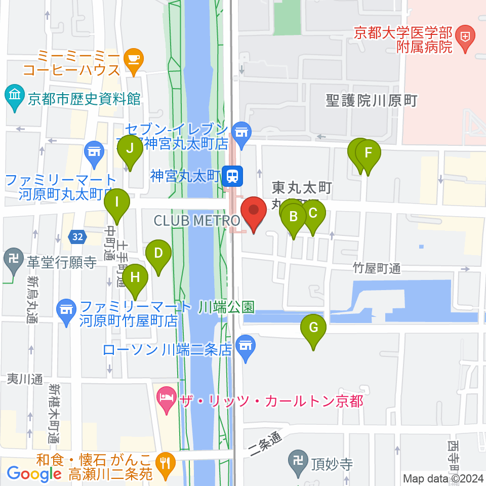 京都メトロ周辺のホテル一覧地図