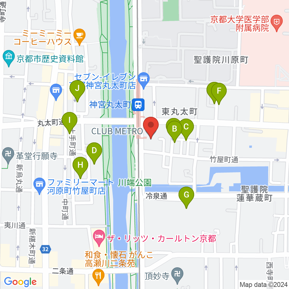 京都メトロ周辺のホテル一覧地図