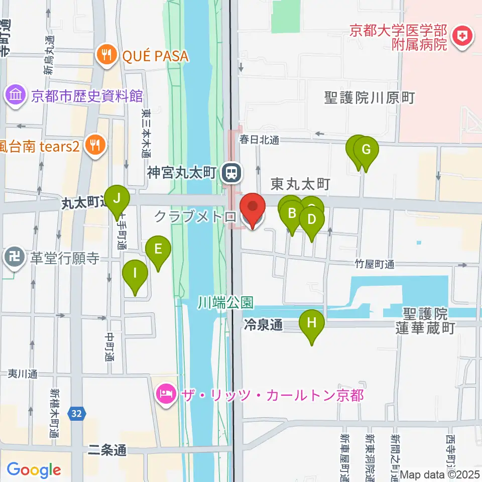 京都メトロ周辺のホテル一覧地図
