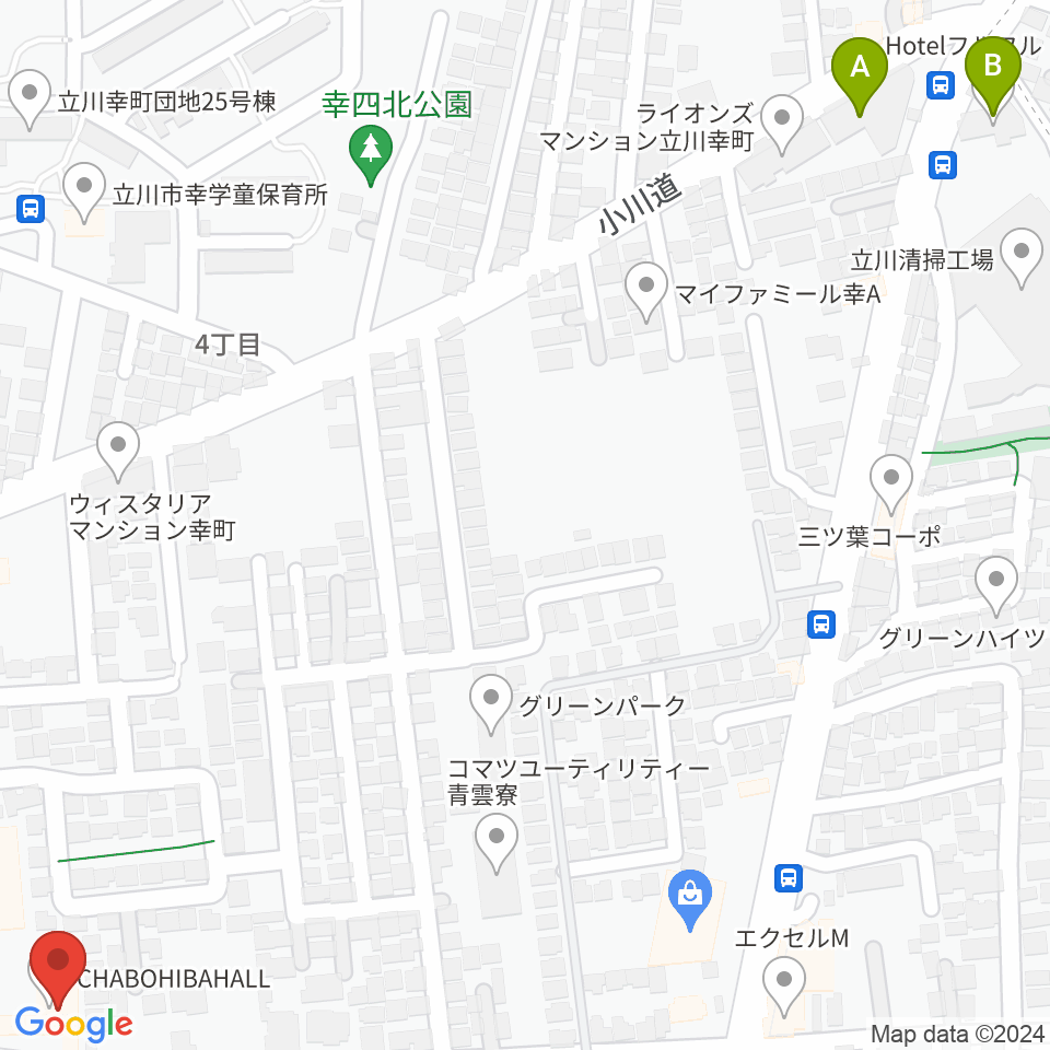 CHABOHIBA HALL（チャボヒバホール）周辺のホテル一覧地図
