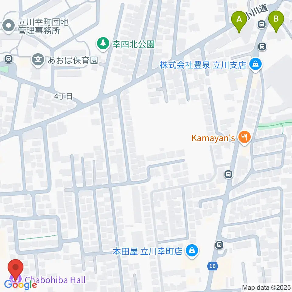 CHABOHIBA HALL周辺のホテル一覧地図
