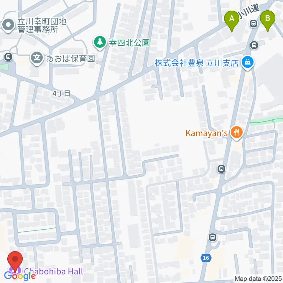 CHABOHIBA HALL周辺のホテル一覧地図