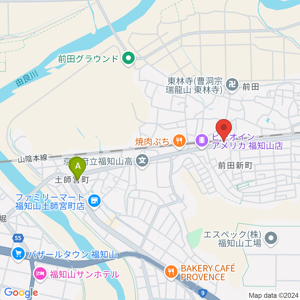 福知山サウンドラット周辺のホテル一覧地図