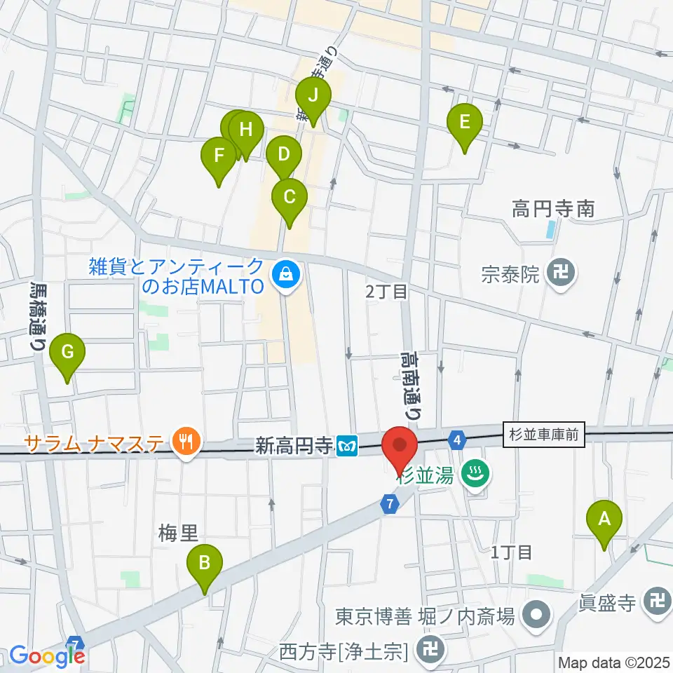 ラパン音楽教室周辺のホテル一覧地図