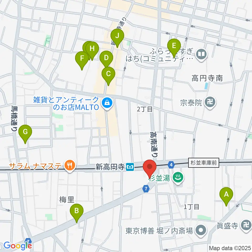 ラパン音楽教室周辺のホテル一覧地図