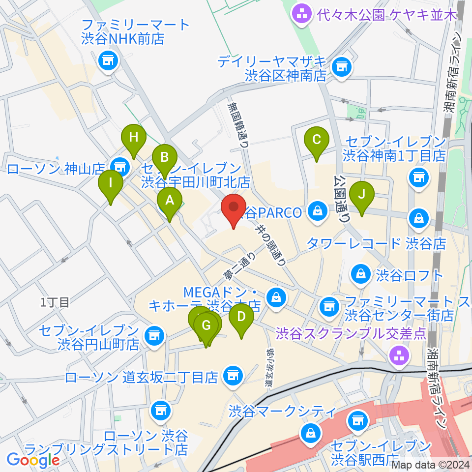 Lavocボーカル教室 渋谷校周辺のホテル一覧地図