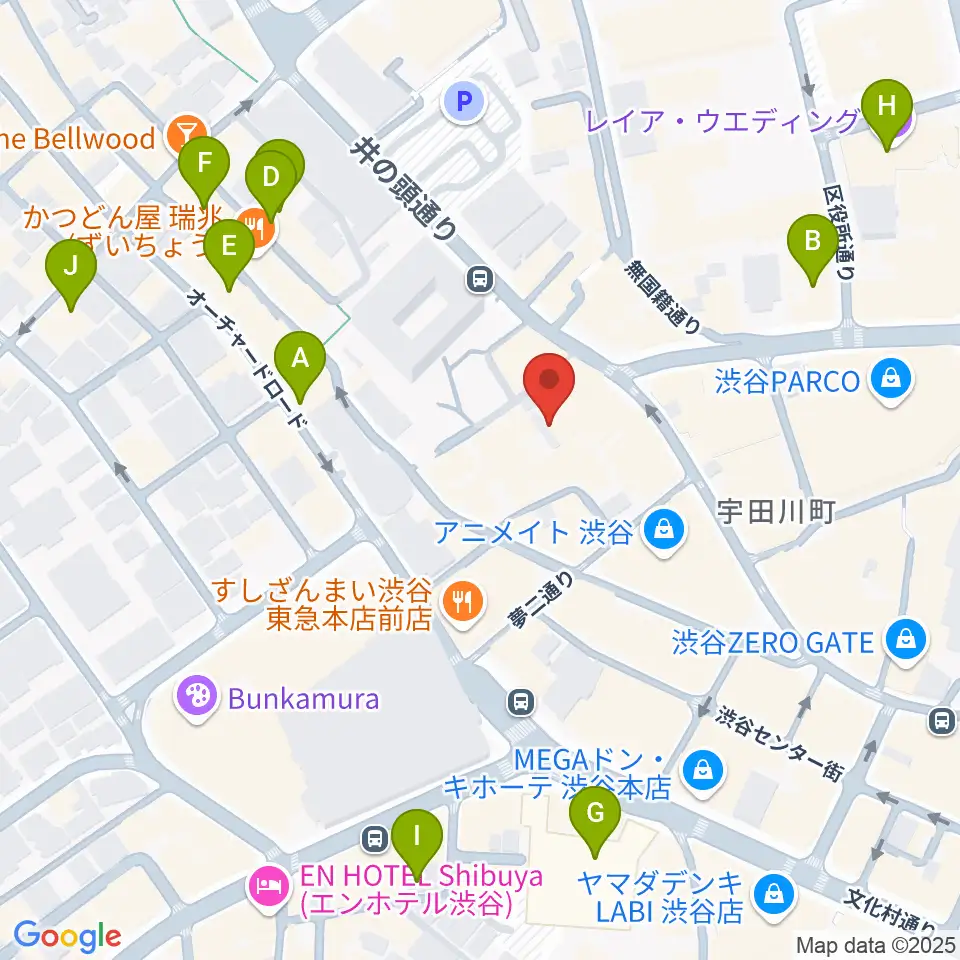 Lavocボーカル教室 渋谷校周辺のホテル一覧地図