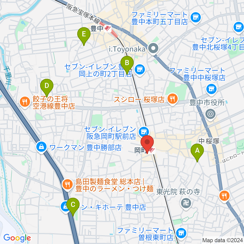 豊中岡町アビリーン周辺のホテル一覧地図