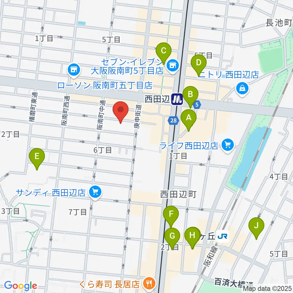 西田辺PIANO STUDIO周辺のホテル一覧地図