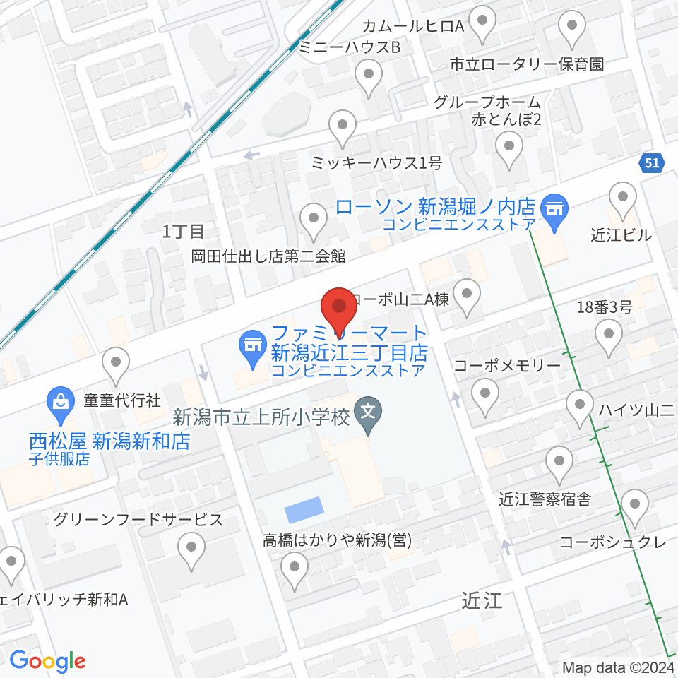 ハードオフ楽器スタジオ新潟近江店周辺のホテル一覧地図