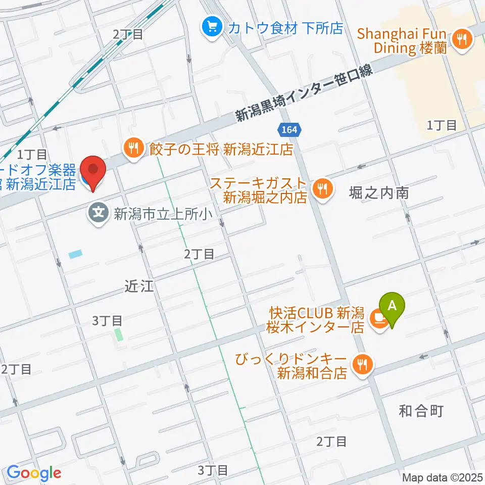 ハードオフ楽器館新潟近江店周辺のホテル一覧地図