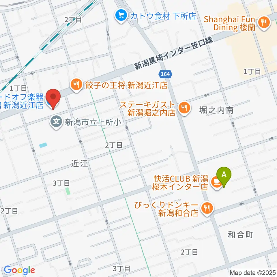 ハードオフ楽器館新潟近江店周辺のホテル一覧地図