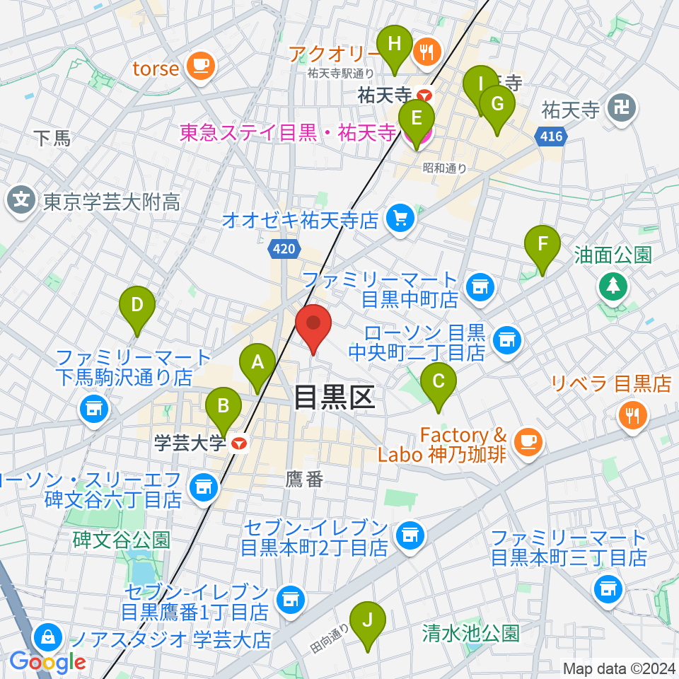 アプリーレ音楽教室周辺のホテル一覧地図