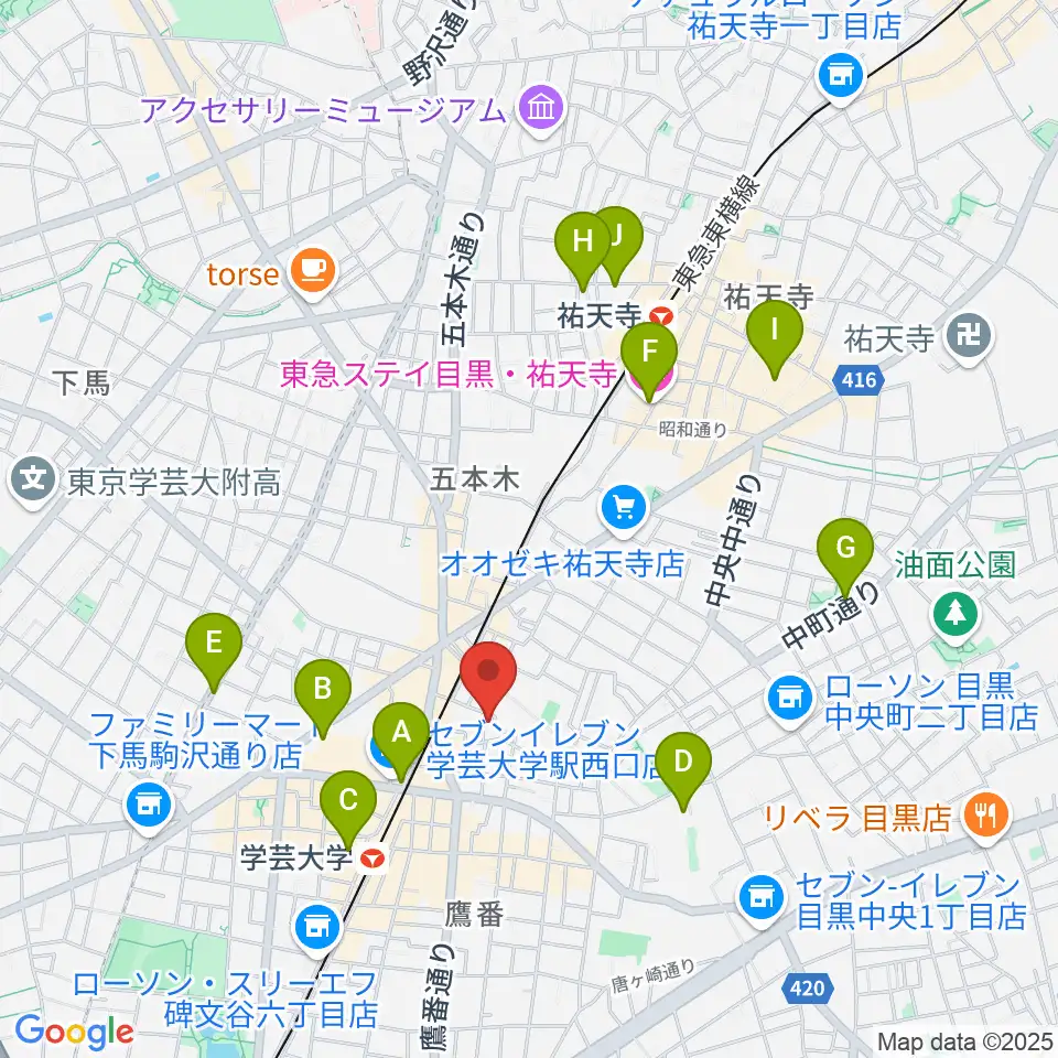 アプリーレ音楽教室周辺のホテル一覧地図