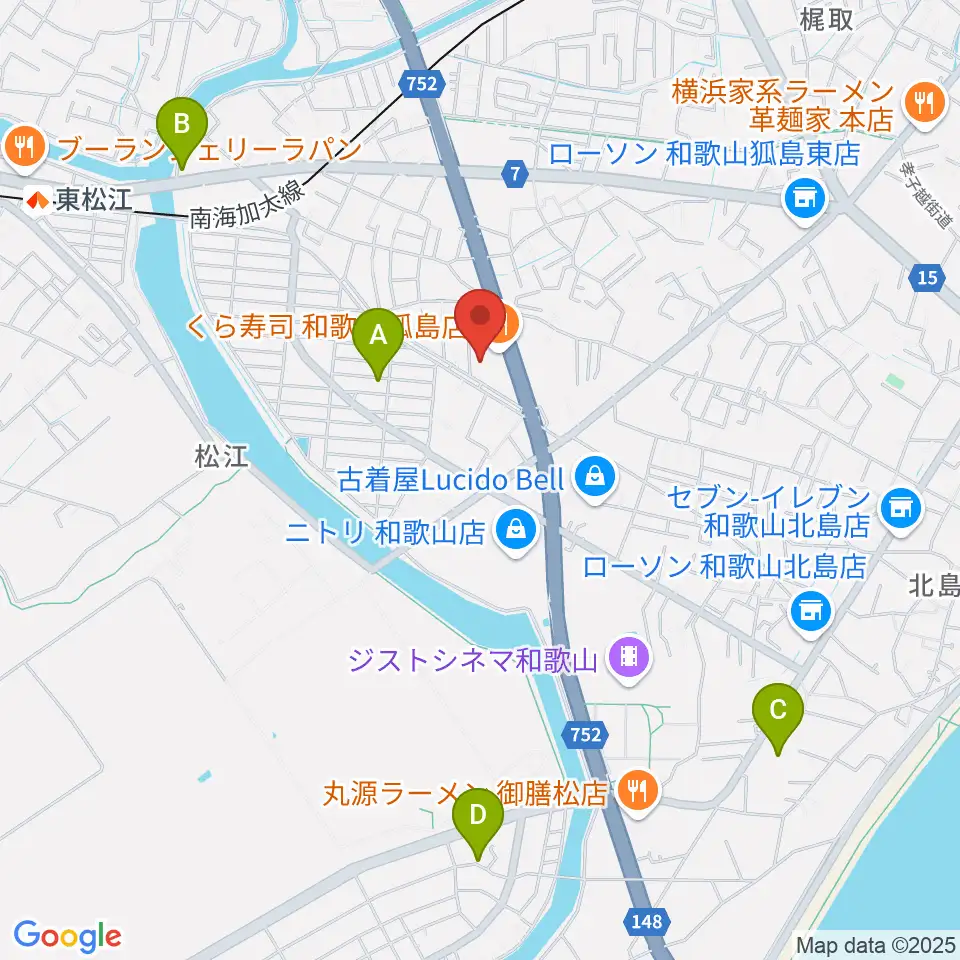 和歌山LURU HALL（ルルホール）周辺のホテル一覧地図