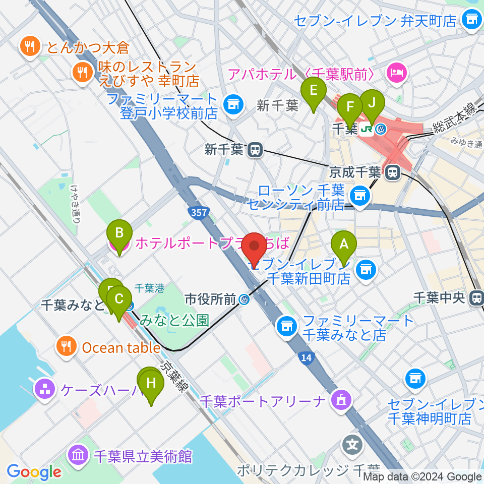 千葉music bar es周辺のホテル一覧地図