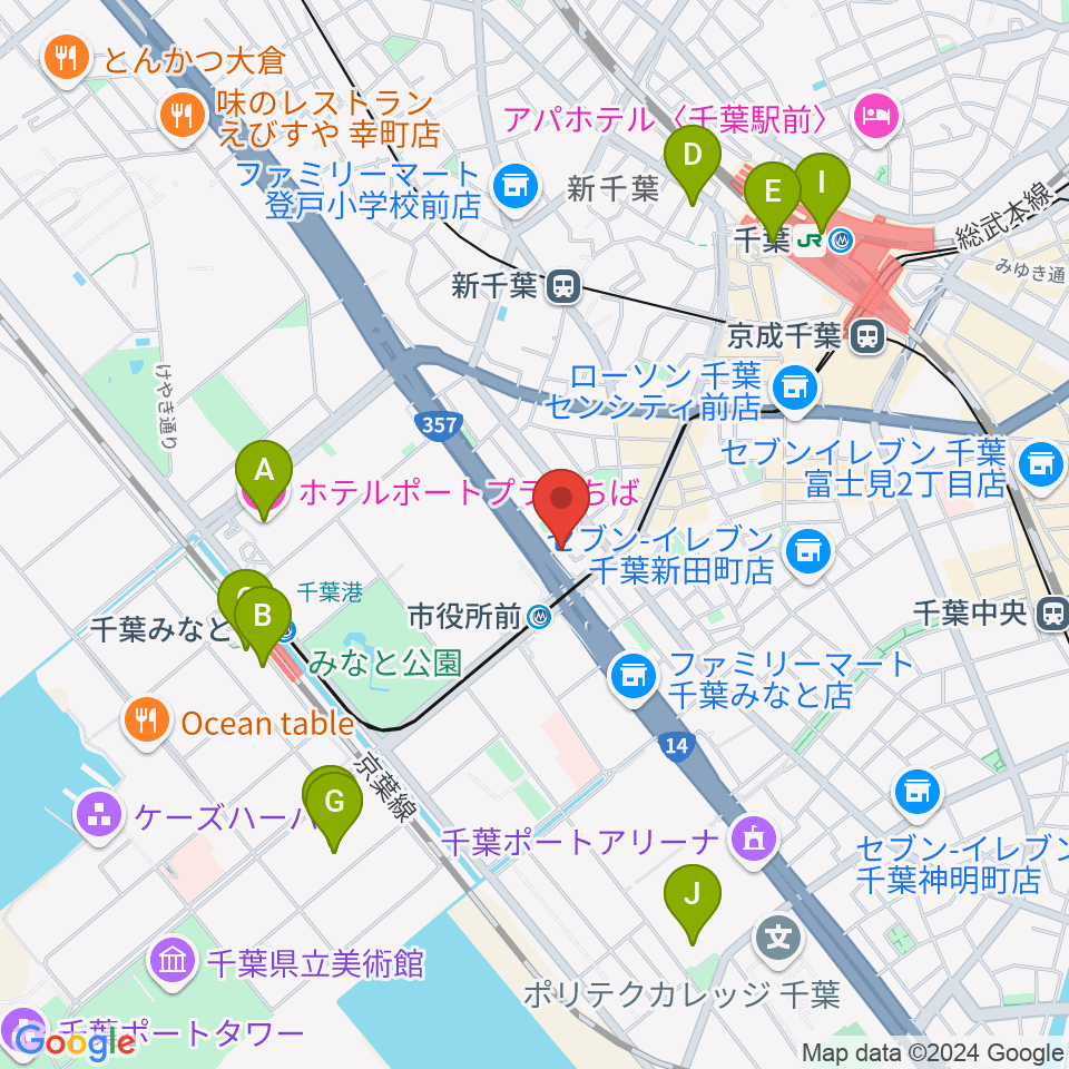 千葉music bar es周辺のホテル一覧地図