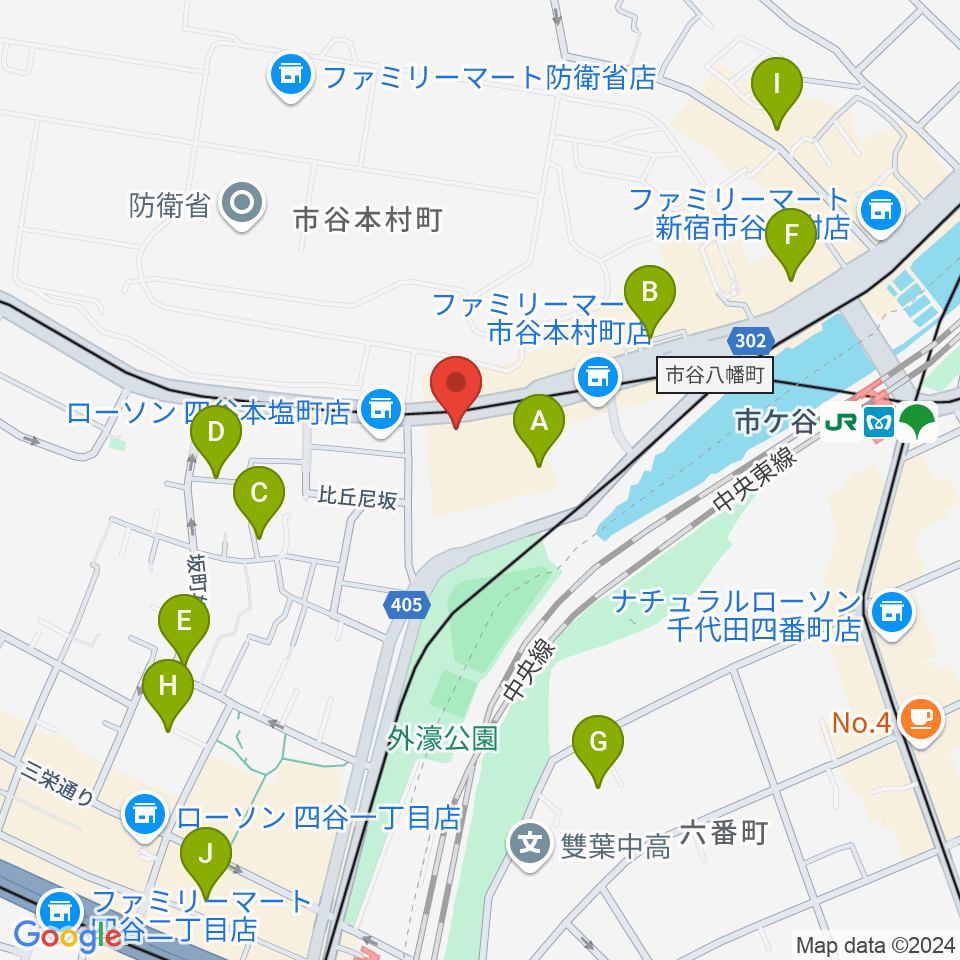 四谷ハニーバースト周辺のホテル一覧地図