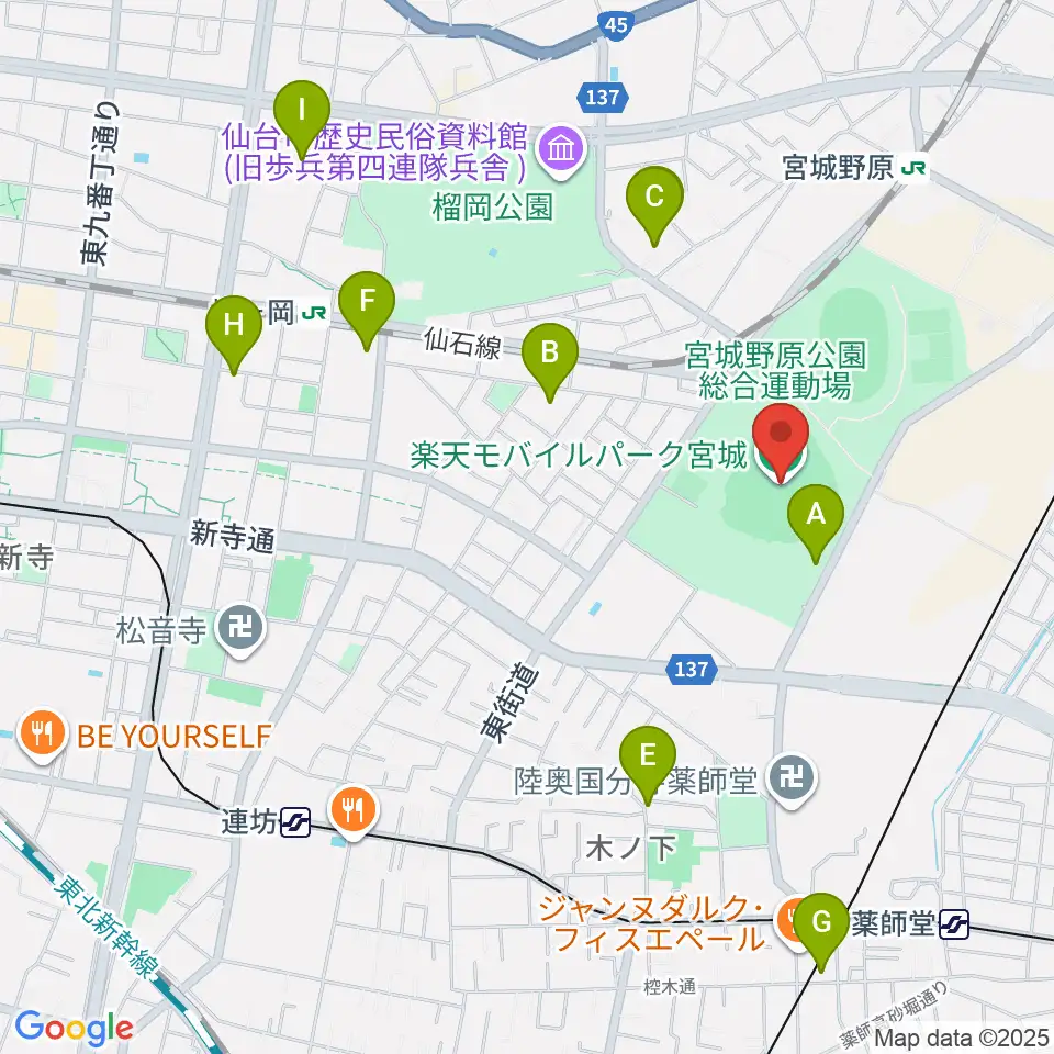 楽天モバイル 最強パーク宮城周辺のホテル一覧地図