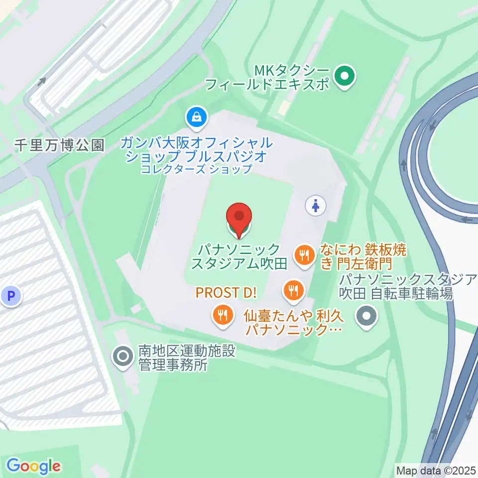 パナソニックスタジアム吹田周辺のホテル一覧地図