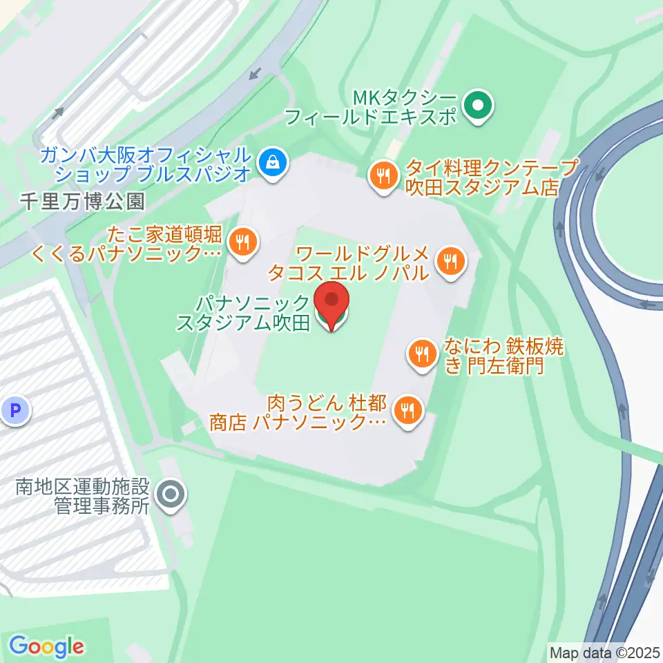 パナソニックスタジアム吹田周辺のホテル一覧地図