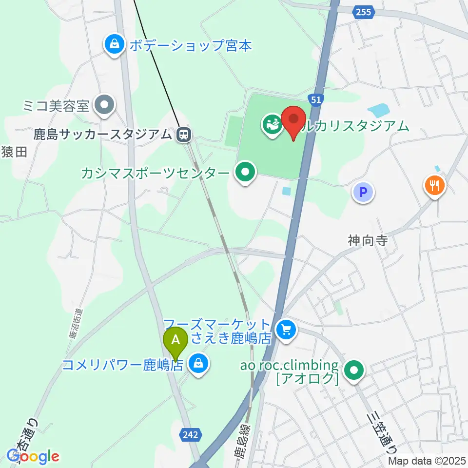 メルカリスタジアム周辺のホテル一覧地図