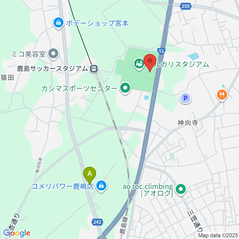 メルカリスタジアム周辺のホテル一覧地図