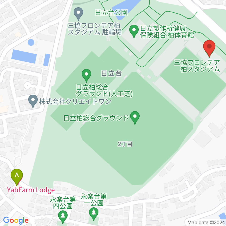 三協フロンテア柏スタジアム周辺のホテル一覧地図