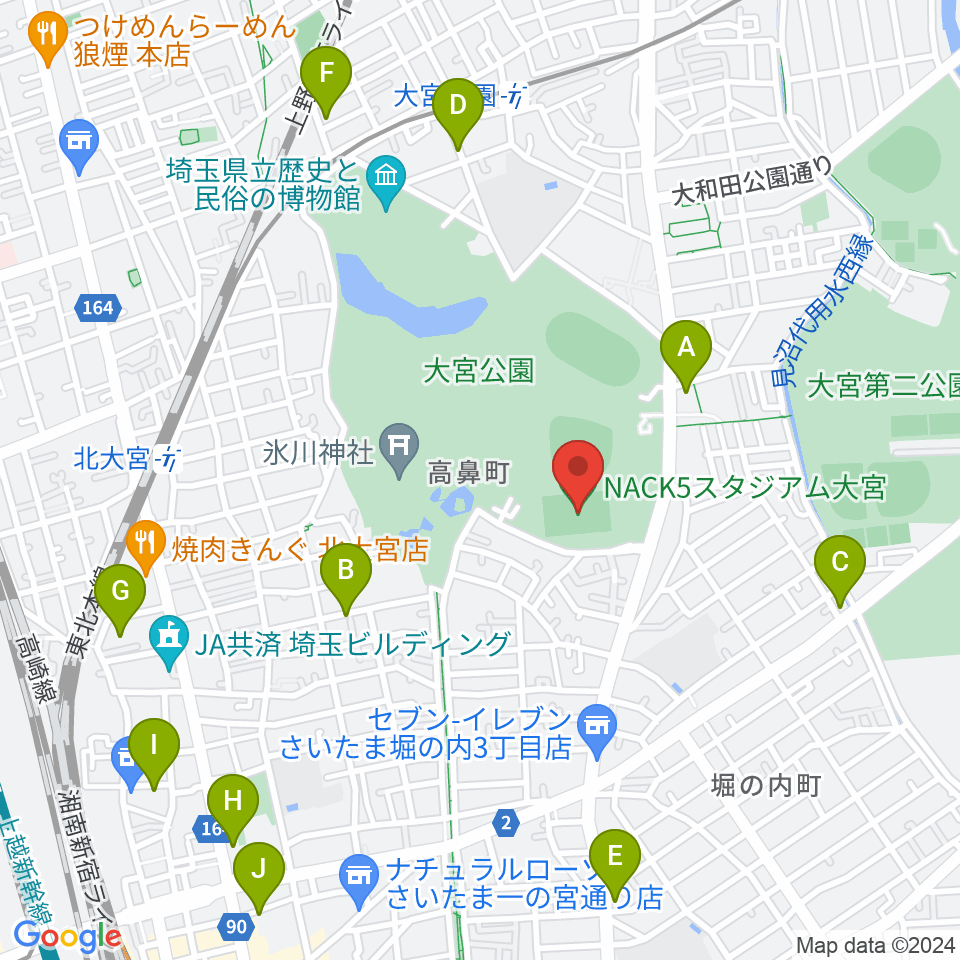 NACK5スタジアム大宮周辺のホテル一覧地図