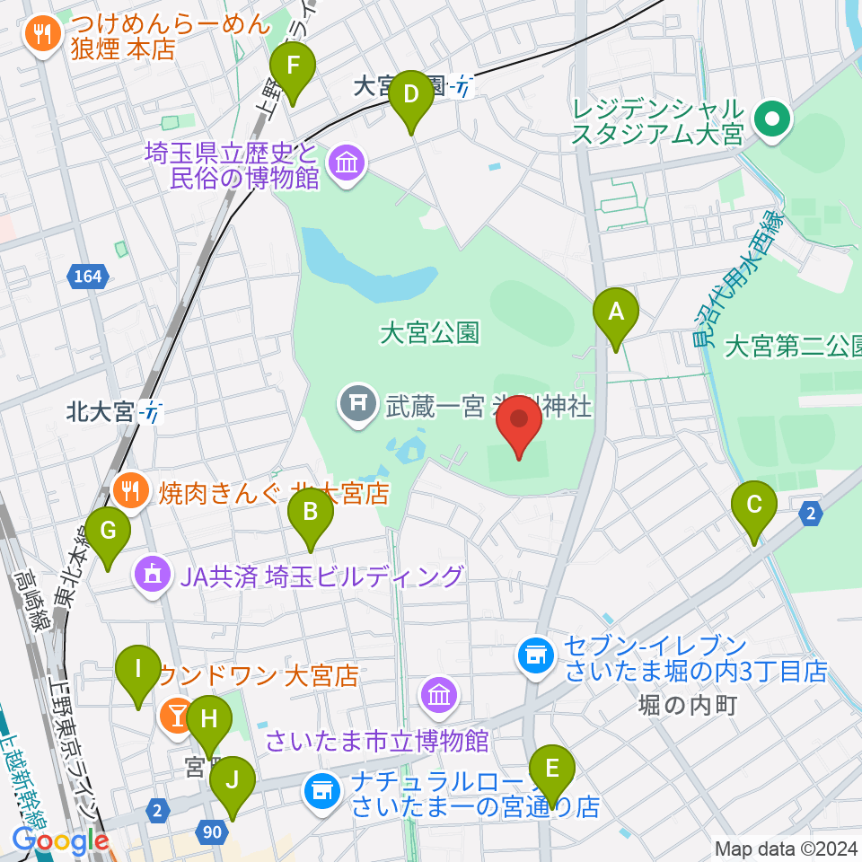 NACK5スタジアム大宮周辺のホテル一覧地図