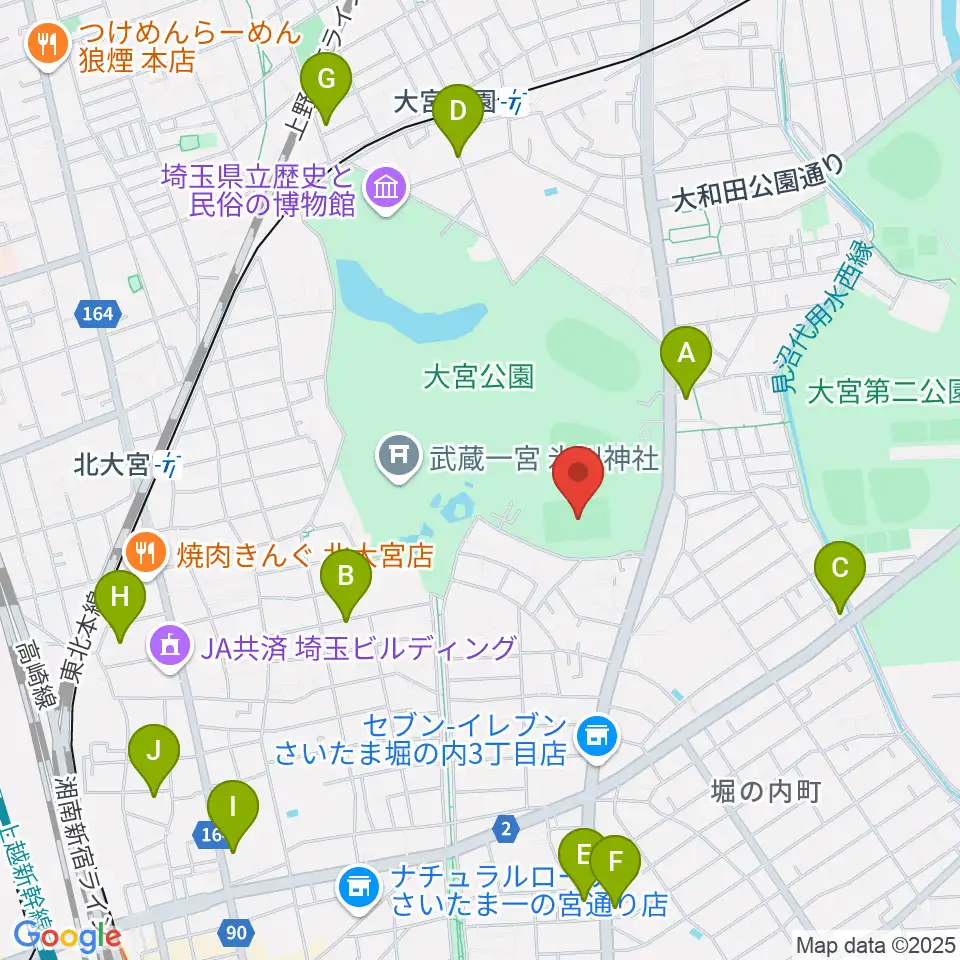 ナックファイブスタジアム大宮周辺のホテル一覧地図