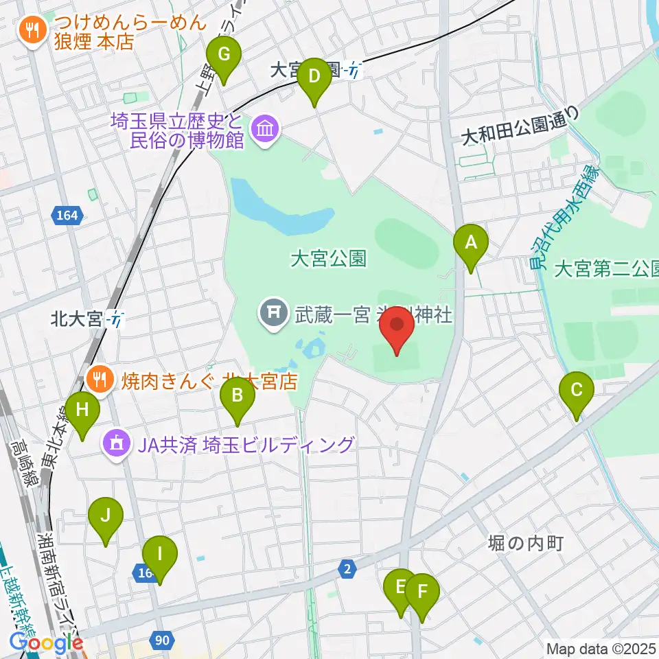 ナックファイブスタジアム大宮周辺のホテル一覧地図
