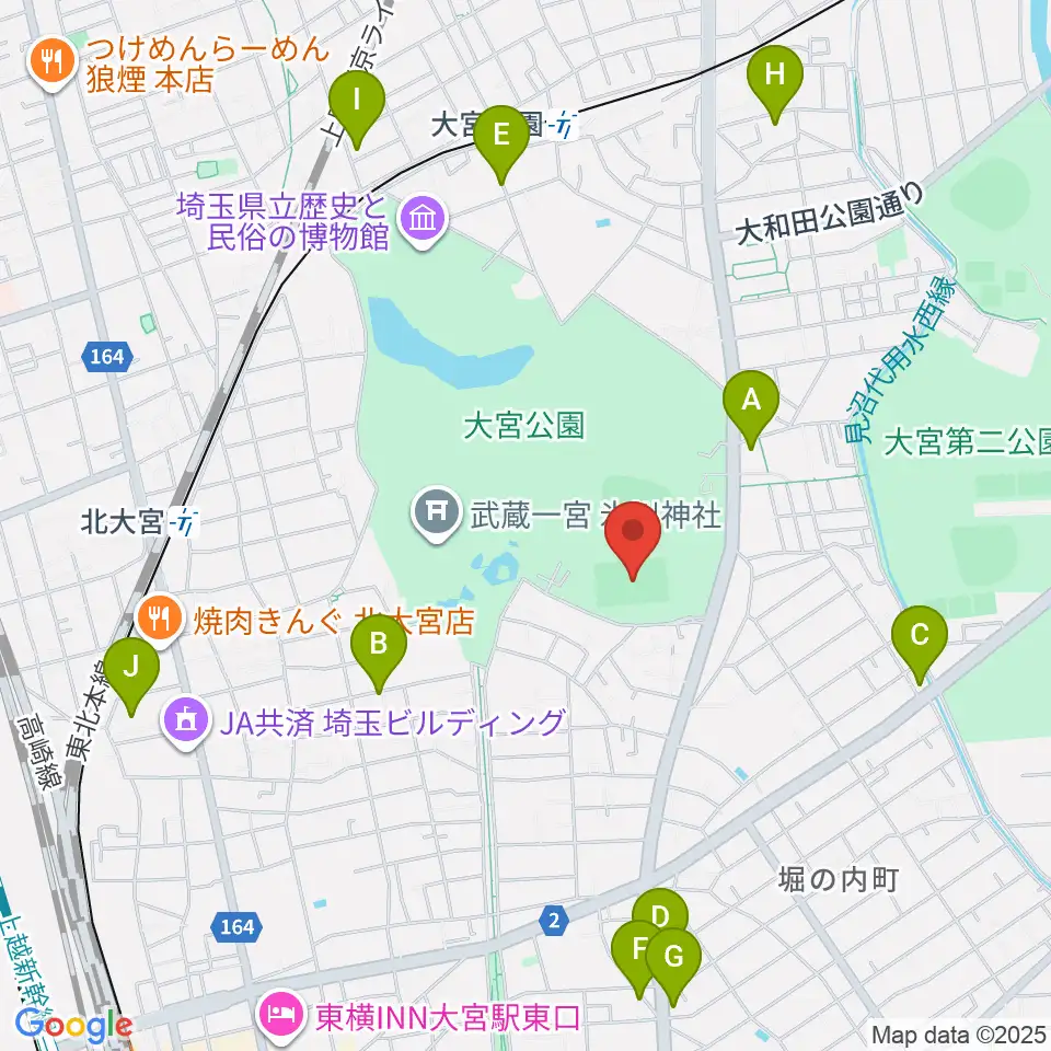 ナックファイブスタジアム大宮周辺のホテル一覧地図