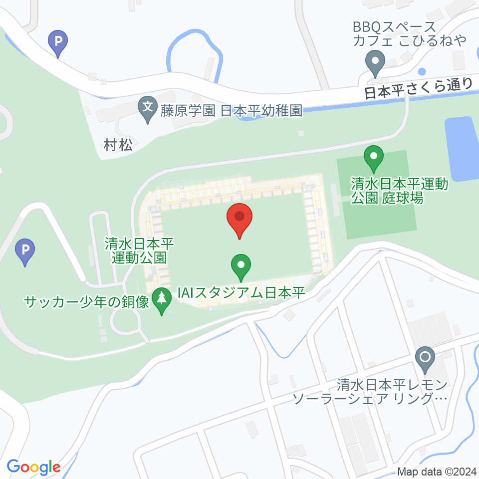 IAIスタジアム日本平周辺のホテル一覧地図