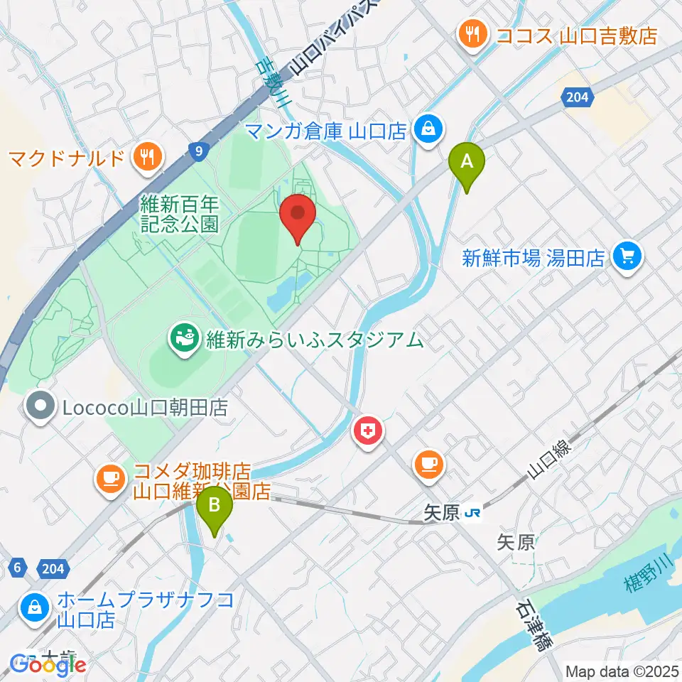 維新百年記念公園野外音楽堂 ビッグシェル周辺のホテル一覧地図