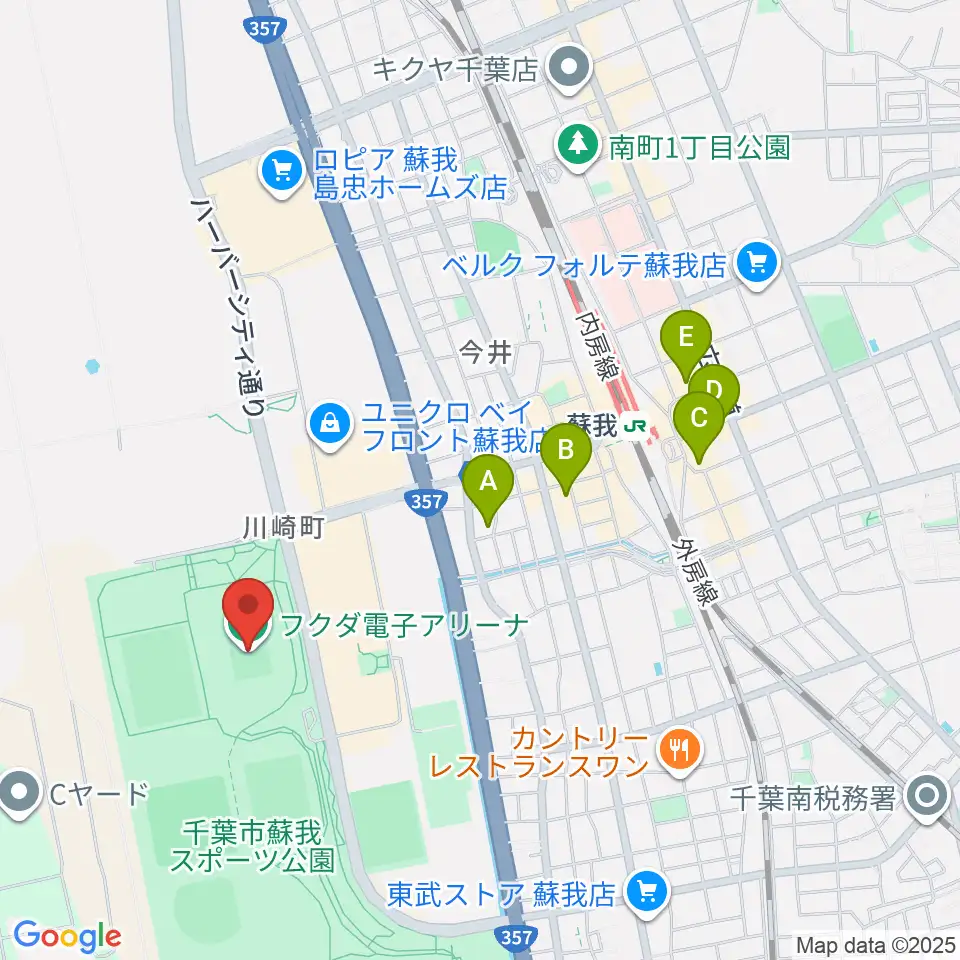 フクダ電子アリーナ周辺のホテル一覧地図