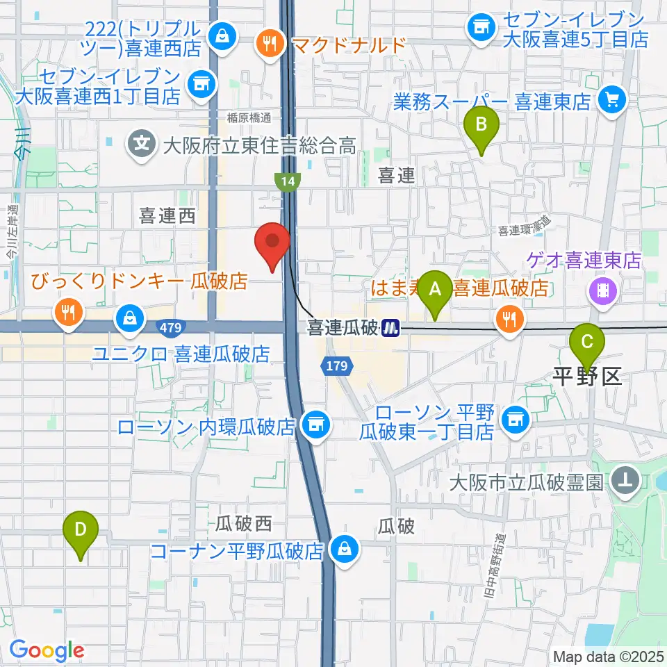 クレオ大阪南周辺のホテル一覧地図