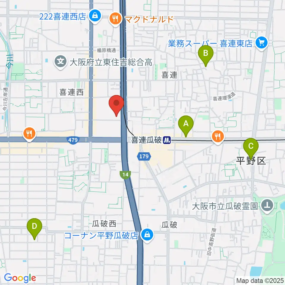 クレオ大阪南周辺のホテル一覧地図