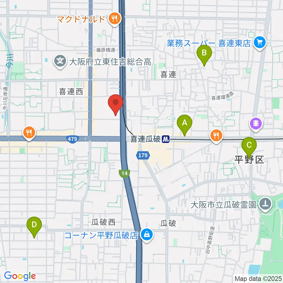 クレオ大阪南周辺のホテル一覧地図