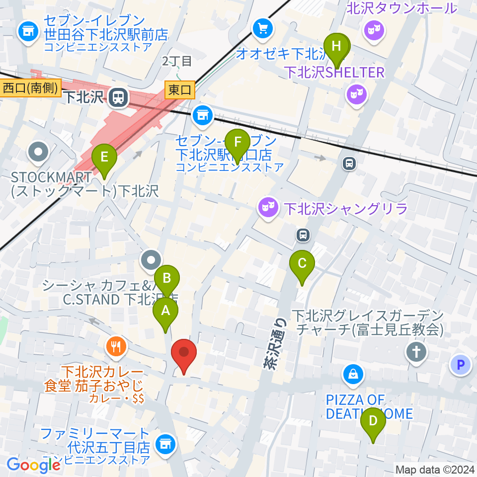 下北沢ラプソディー周辺のホテル一覧地図