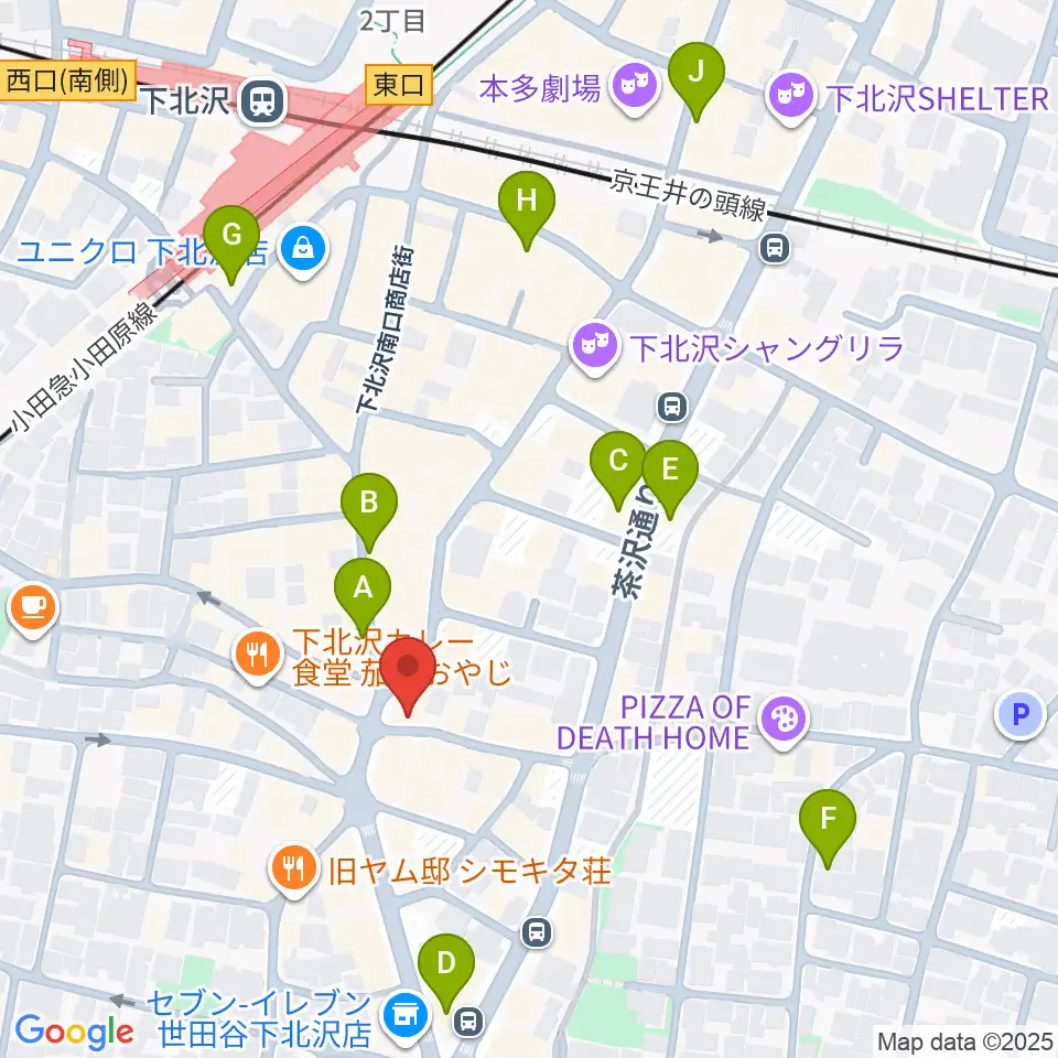 下北沢ラプソディー周辺のホテル一覧地図