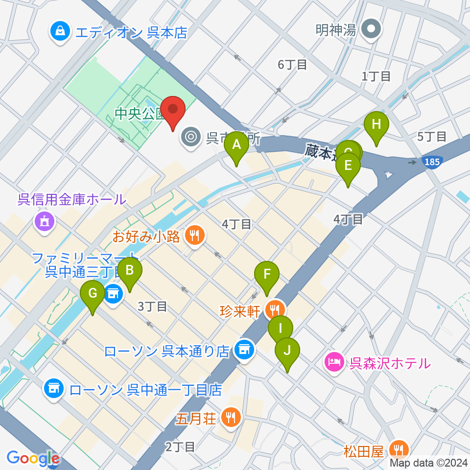 新日本造機ホール周辺のホテル一覧地図