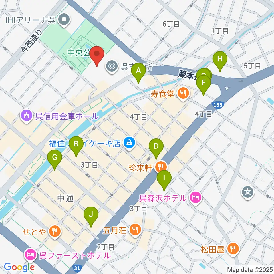 新日本造機ホール周辺のホテル一覧地図