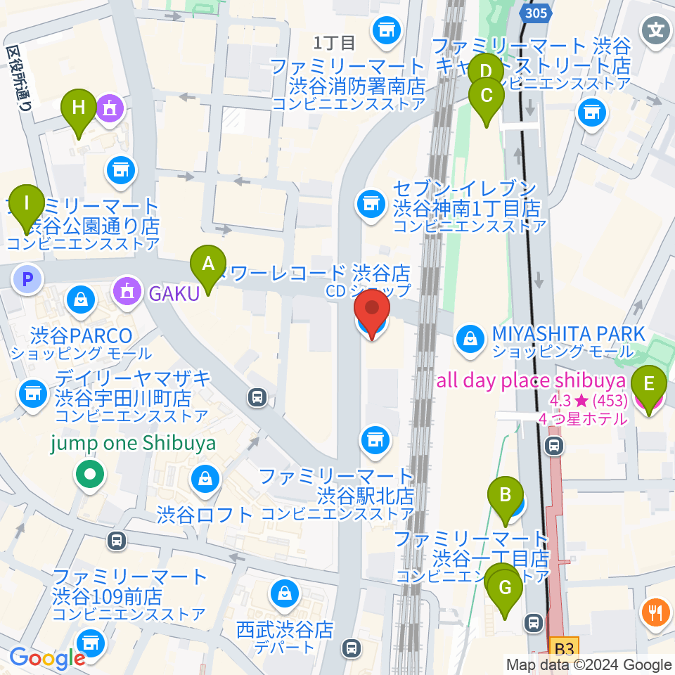 CUTUP STUDIO周辺のホテル一覧地図