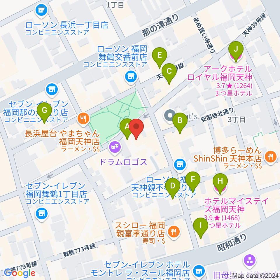 福岡DRUM Be-1周辺のホテル一覧地図