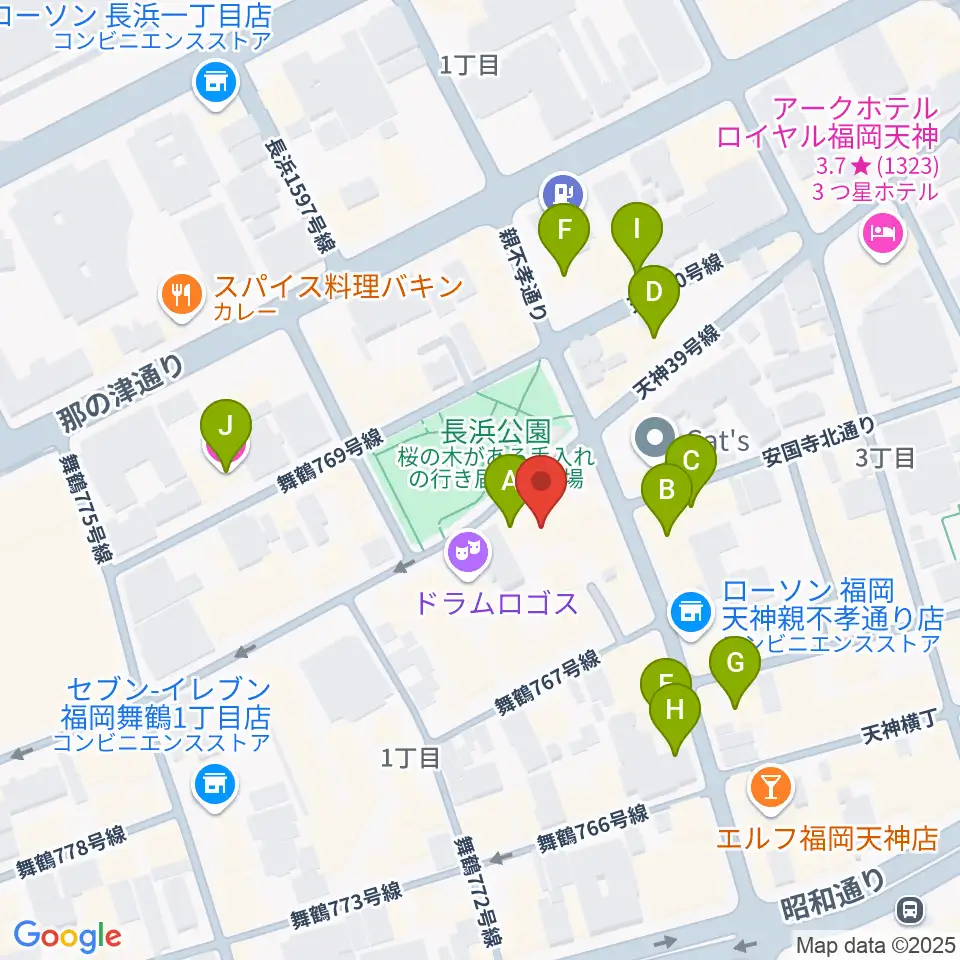 福岡DRUM Be-1周辺のホテル一覧地図